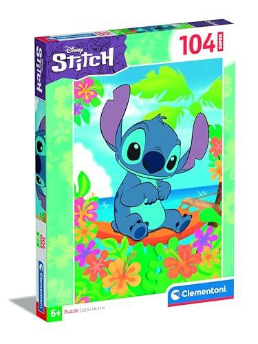 Clementoni- Disney Stitch Supercolor Stitch-104 Pezzi Bambini 6 Anni, Puzzle Cartoni Animati-Made in Italy, Colore Multilingua, 27572
