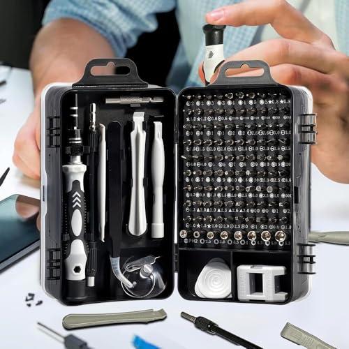 Set di cacciaviti di precisione 115 in 1, regalo per uomini, mini kit di riparazione con punte Torx Triwing, riparazione per computer, laptop, RC, telefono, elettronica, occhiali, con custodia