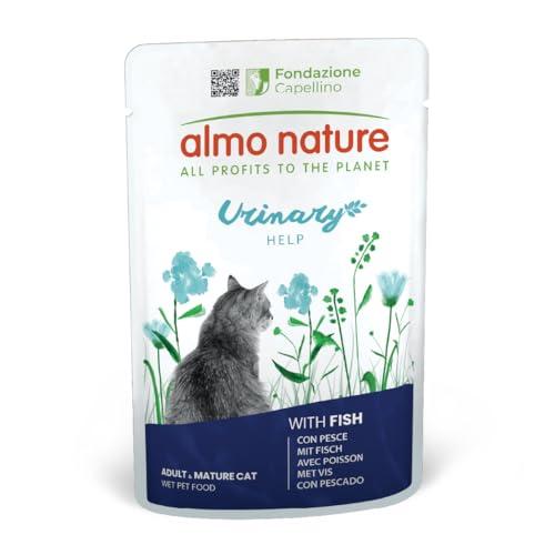 Almo Nature Functional Urinary Help - Cibo Umido per Gatti Adulti al Pesce - Supporto per il Benessere delle Vie Urinarie - 30 Buste da 70g