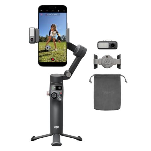 DJI Osmo Mobile 8 stabilizzatore per smartphone, tracciamento nativo con audio e illuminazione, rotazione panoramica a 360°, batteria da 10 h, manico telescopico, solida stabilizzazione a 3 assi