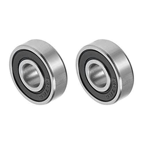 QUARKZMAN 607-2RS 7x19x6mm Sfere Cuscinetti x 2pz Cromo Acciaio per Macchine e Utensili, Cuscinetto a Sfera a Gola Profonda, [Doppio Sigillato]