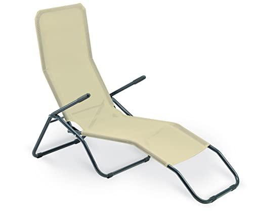 Linea Garden Friend Garden S1621010, Friend Sdraio Formentera Basculante in Acciaio e textilene 450 gr/m² Colore Beige