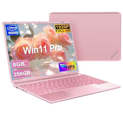 PC Portatile Computer Portatile Notebook 14 Pollici N5095 (fino a 2.9 GHz), Laptop Win11 8GB 256GB SSD 1TB Estensioni丨2.4G+5G WIFI 丨Ventola Raffreddamento Schermo丨1920 * 1200 2K FHD-Pink