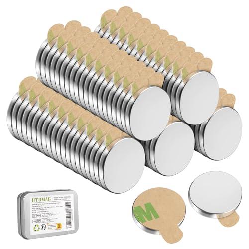 100 Pezzi Calamite Autoadesivi al Neodimio 8x1mm, Mini Magneti Adesive Forti Con Tondo Per Magnete per Frigo, Artigianato, La Presentazione,Cucina e Ufficio