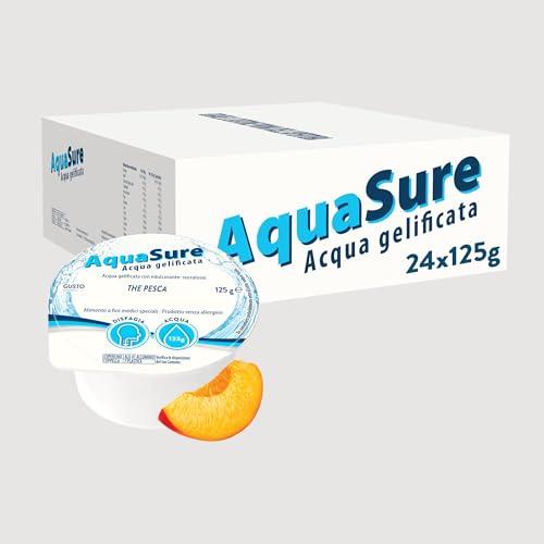 Abbott Nutrition | AquaSure 24 Confezioni x125 g | Acqua Gelificata per il trattamento dietetico di soggetti affetti da disfagia e problemi della deglutizione | gusto Pesca