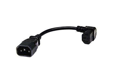 CERRXIAN Cavo di prolunga per alimentazione PDU da 20 cm IEC 320 90 gradi C13 3 pin femmina a C14 maschio a 3 pin PDU per computer LED HDTV monitor e scanner