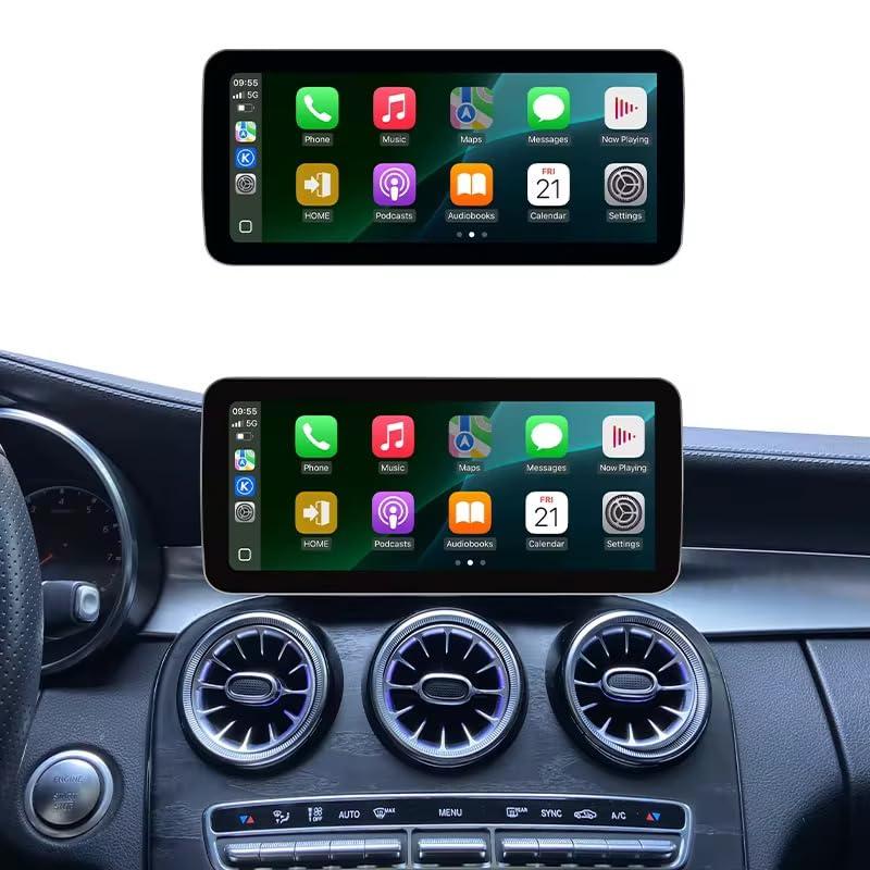 Monitor 10.25” CarPlay Android Auto Linux per Mercedes Classe C GLC X V W205 S205 C205 A205 V447 – Compatibile con NTG 5.0 – Retrofit Multimediale Plug & Play