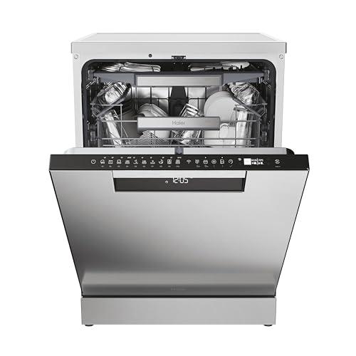 Haier I-Pro Shine Serie 3 Lavastoviglie a Libera Installazione 60 cm, 15 Coperti, 10 Programmi, Classe C, Lavaggio Flex Zone, App hOn +AI, AxLxP 85x 59,7x59,8 cm, Inox - XF 5C4M1X