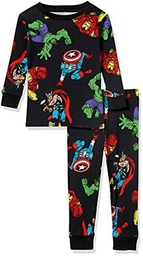 Amazon Essentials Marvel Pigiama Aderente, 2 Pezzi Bambini e Ragazzi, Marvel Avengers - Baby And Kids, 6-7 anni