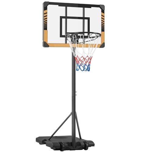 Yaheetech Canestro Basket Esterno Interno Camera Portatile con Colonna Tabellone Canestro Altezza Regolabile 216 246 cm