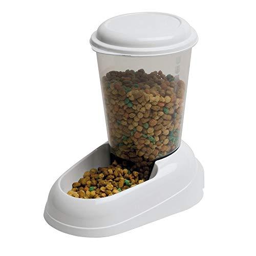 Ferplast Dispenser crocchette per cani e gatti ZENITH 3 Litri Mangiatoia cibo biscotti per animali, Fondo antiscivolo, 20,2 x 29,2 x h 28,8 cm Bianco