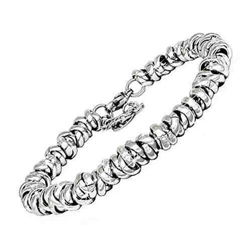 SAGA GIOIELLI® BRACCIALE DONNA INTRECCIATO NODINI ACCIAIO
