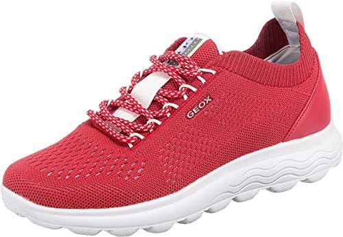 Geox D Spherica A, Sneakers Donna, Rosso Red, 38 EU