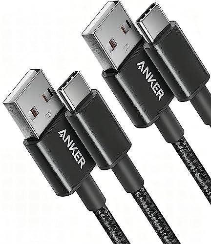 Anker 2 cavi USB C in nylon di alta qualità da USB A a tipo C per Samsung Galaxy S10/S10+/Note 9, LG V30 e più (USB 2.0)