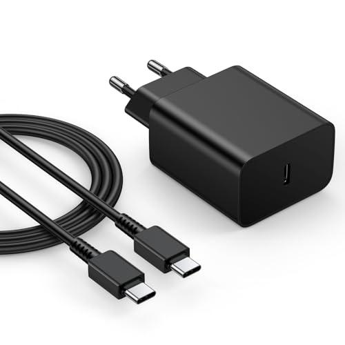 VNOOK Caricabatterie USB-C da 45 W, caricabatterie per Samsung, caricabatterie USB-C con cavo di ricarica rapida da 2 m per Samsung Galaxy S25 S23 S22 S21 S20 S24 Ultra Plus/S24+/Note 20/A73/A53 con