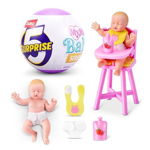 5 Surprise My Mini Baby Serie 2 di ZURU, capsula misteriosa da collezione, giocattolo per bambine, bebè realistico in miniatura, set da gioco e accessori