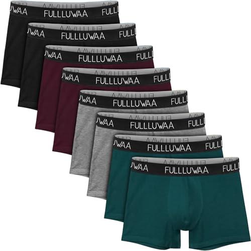 Fullluwaa Boxer Uomo (Pacco da 8) Mutande Uomo Cotone, Aderenti e Confortevoli, Elasticizzato