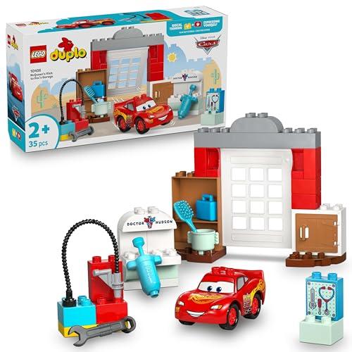 LEGO DUPLO │ Disney e Pixar La Visita di McQueen all’Officina di Doc - Include una Macchina Giocattolo, Attrezzi e Accessori per il Lavaggio Auto - Regalo per Bambini e Bambine da 2 Anni in su - 10456