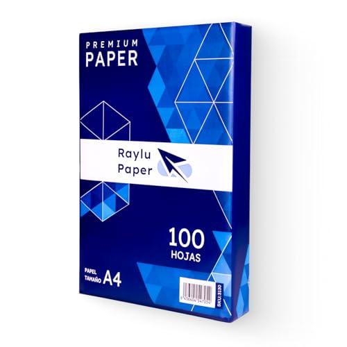 RAYLU PAPER - Fogli A4 80 g di carta premium multiuso per stampanti laser, inkjet e fotocopiatrici, per ufficio e casa (100 fogli)