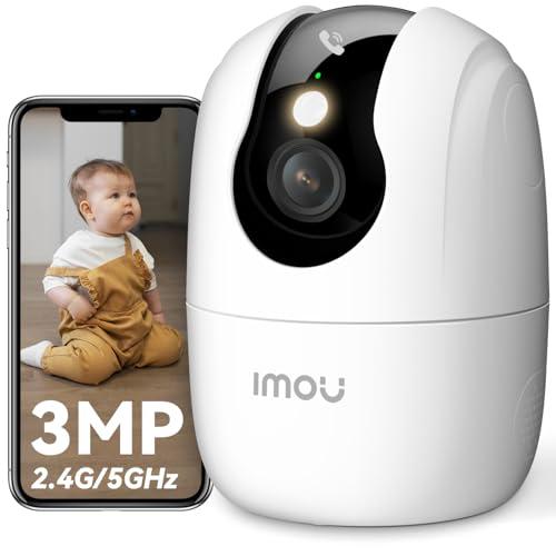 Imou 2K Telecamera WiFi Interno con One-Touch Chiamata, 3MP Telecamera da Interno con Crociera Automatica, Rilevamento AI Umano/Animali, Visione Notturna a Colori, Modalità Privata, 2,4/5GHz