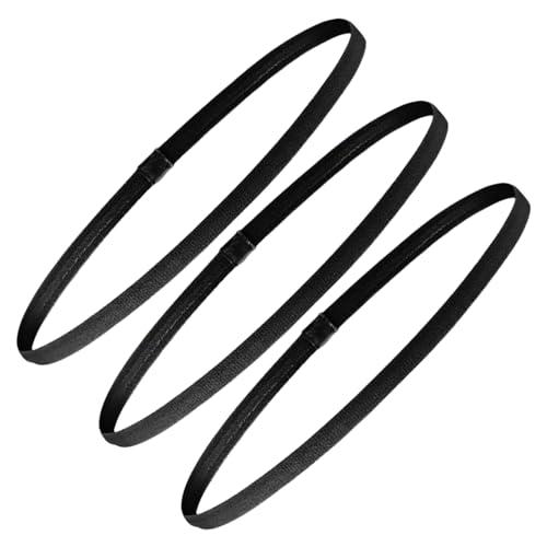 3 Pezzi Sportiva Fascia Capelli,Fascia Capelli Uomo,Fascia Elastico Capelli,Antiscivolo,Sottile,Nero?Uomo e Donna per Sport Bicicletta Jogging Yoga Basket Calcio Tennis