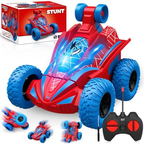 ZQEJEFD Macchina Telecomandata per Bambini, Mini Macchina Telecomandata Spider Acrobatica per Bambini, 360° Doppio Lato Monster Truck per Ragazzi di 3-10 Anni, Compleanno Regali di Natale Giocattoli