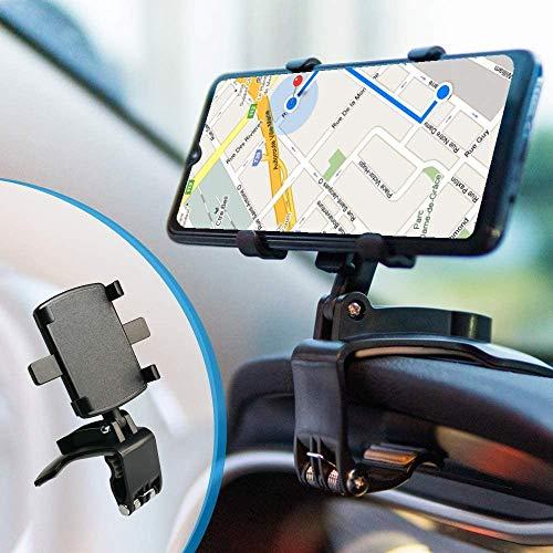 BEENLE Supporto Multifunzione per Cruscotto Auto Specchietto Retrovisore con Clip a Molla Regolabile a 360°, Adatto per Smartphone da 4 a 7 Pollici