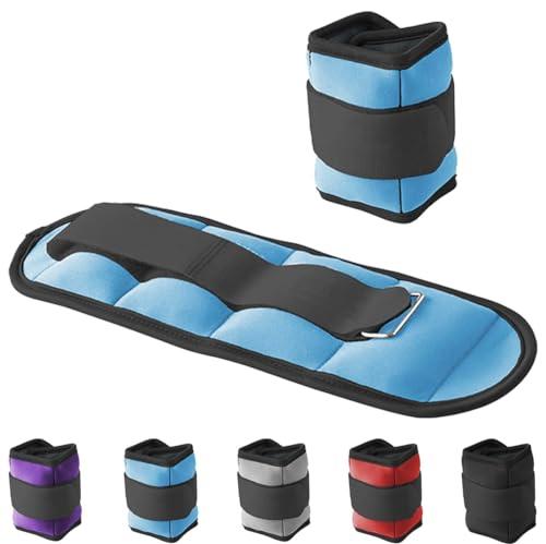 G5 HT SPORT Cavigliere Appesantite Polsiere Appesantite | Regolabili Con Chiusura a Strappo | per Fitness, Yoga, Riabilitazione, Jogging, Ginnastica, Aerobica, Palestra (2 X 1 KG (AZZURRO))