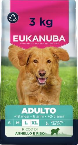 Eukanuba Mangime secco per cani con agnello e riso per razze di taglia grande, mangime secco premium per cani adulti, 3 kg