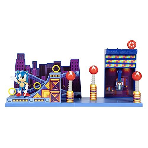 Sonic The Hedgehog Studiopolis Zone, Interactive Playset Include 2.5” / 6cm Sonic Action Figure The Hedgehog, Set da Gioco con Personaggio, Multicolore, 6 cm, 406924