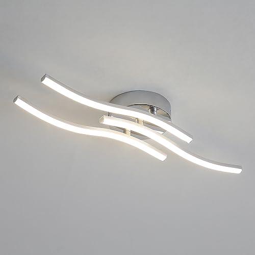 Comely Plafoniera LED, 18W 2000LM Ondulato Lampadario LED Soffitto in Metallo, Lampada da Soffitto Luce Neutra 4000K per Sala da Pranzo, Soggiorno, Corridoio, Cucina (Argento)
