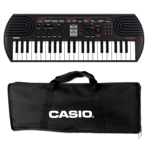 Casio SA-81 Tastiera Portatile a 44 Tasti, Nera/Grigio Chiaro, con Borsa da Trasporto Nera