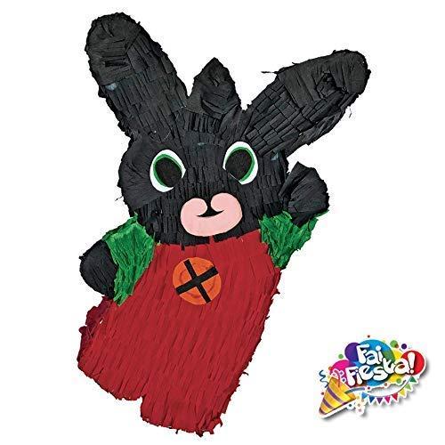Pignatta a tema Bing (pentolaccia) grande sagoma del coniglietto Bing per il gioco della pignatta nelle feste di compleanno, realizzato a mano. personalizzabile. Da riempire. HxLxP 71x47x12 cm