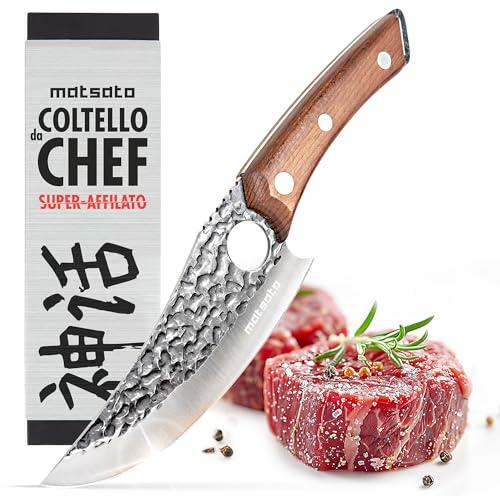 Matsato Coltello Chef - Perfetto Per Tagliare, Disossare e Tritare. Pensato Per Equilibrio e Controllo, Fondendo Stile Moderno e Fascino Tradizionale. Per Casa, Cucina o All’aperto