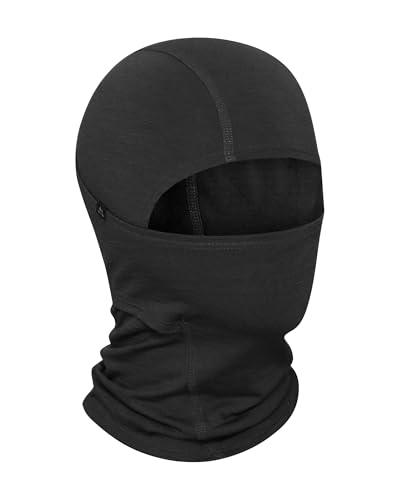 DANISH ENDURANCE Passamontagna Moto Invernale 100% Lana Merino, Ski Mask Funzionale, Unisex, Nero, L/XL