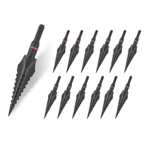NIKA ARCHERY 12 pezzi 125 grani punta di freccia 3D per caccia, tiro con l'arco tradizionale, in metallo, per frecce ad arco, frecce balestra, bullone nero