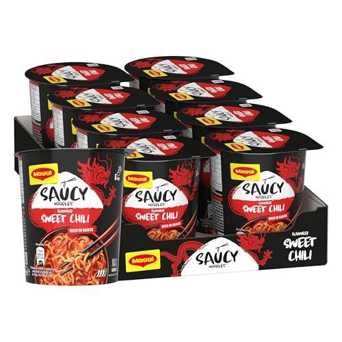 MAGGI Saucy Noodles Chili Dolce, 8 Cup da 75g (600g)