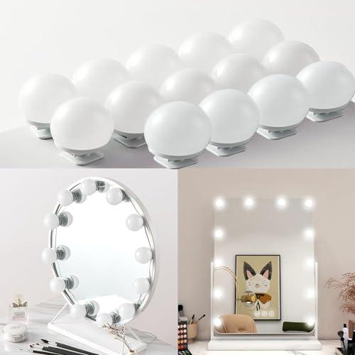 Luci da Specchio 14 LED per Trucco - 3 Colori Make Up Bulbi Lampadina di Hollywood Regolabili - Lampada per Specchio Cosmetico (14)