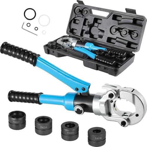 TLGREEN Pinza Crimpare TH per Tubo plastica e alluminio,16-20-26-32mm,360° Testa Rotante,8T,Crimpatrice Multistrato,Pinza per Serra Multistrato,Pinza a Pressione Idraulica