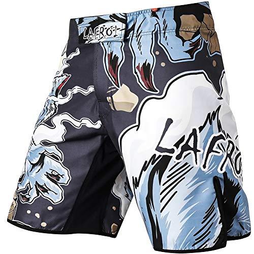 LAFROI - Pantaloni da MMA, Boxe, Cross Training e Altri Sport da Combattimento, con Coulisse e Tasca, QJK01, Werewolf, L