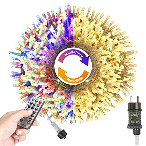 Fairy Lights solari, 72ft 200 LED 8 modalità String Lights solari con telecomando, Fairy Lights stellate impermeabili per esterni, giardini, case, matrimoni, vacanze, feste, decorazioni natalizie