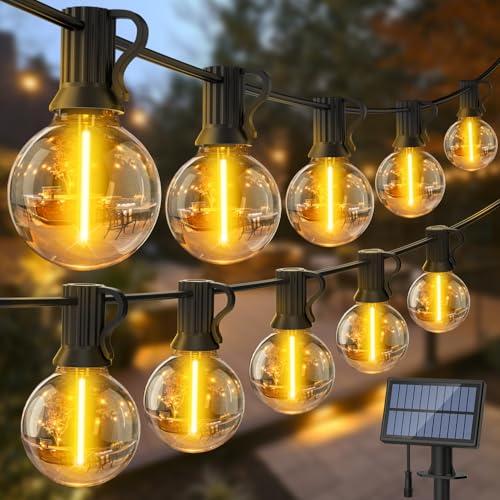 SAEIHGAE Catena Luminosa Esterno Solare Giardino - 15M 50ft G40 LED Lampade Solari Da Giardino Luci Gazebo da Esterno Per Balcone Feste Patio Matrimonio