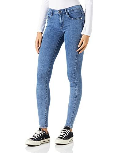 Only Onlrain Life Reg Skinny DNM Noos Jeans, Medium Blue Denim/Detail:pim430, XL / 34L Donna