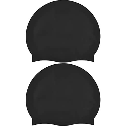 Newaner 2 Pezzi Cuffie da Nuoto in Silicone, protezione per le orecchie, Rivestimento Ripstop per comfort e resistenza allo scivolamento, Cuffie da nuoto capelli lunghi, per uomini e donne(Nero)