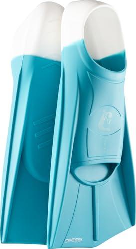 CRESSI Vera Fins Aquamarine/White L-Pinne Corte Unisex in Silicone 100% Design Scarpetta Chiusa, per Nuoto, Training Acque Libere, Piscina, Snorkeling, Immersioni, Acquamarina/Bianco, L (EU 42/44)