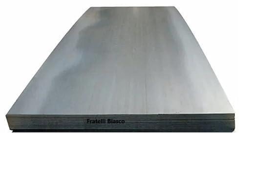Fratelli Biasco Lamiera in FERRO S235JR con spessori 1,1.5, 2, 3, 4,5,6 mm (250x250x8 mm (lato x lato x spessore))
