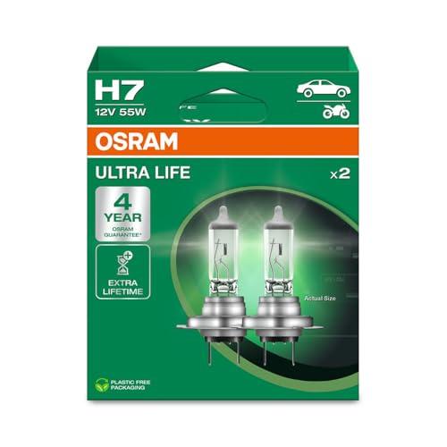 OSRAM ULTRA LIFE, H7, lampade per proiettori alogene, scatola pieghevole sospesa (2 lampade)