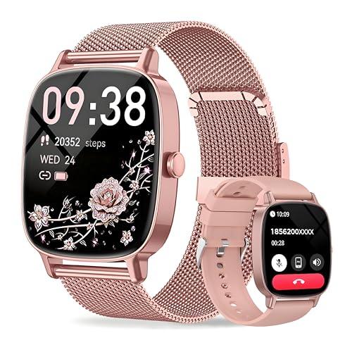 coioc Smartwatch Donna,2 Cinturini,Risposta/Effettuazione Chiamate,Schermo Ultra Nitido1.85'' HD,Fitness Tracker Frequenza Cardiaca/Sonno/SpO2,Compatibile IOS/Android,120+Modalità Sportive,IP68
