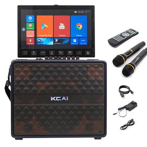 Macchina per karaoke touch screen con display della lettera, WiFi, proiezione dello schermo mobile. Altoparlante Bluetooth con 2 microfoni, festa all'aperto, collezione familiare, macchina di canto