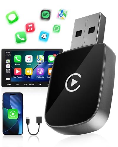 WityEye Adattatore CarPlay Wireless, Dual Core Wi-Fi a 5.8 GHz, Bluetooth V5.3, Rapida & Stabile, Plug & Play, per Apple iPhone con iOS 10+ & Veicoli con Funzione CarPlay Cablata (dal 2016)